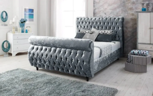 The Opulence scroll sleigh bed