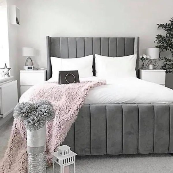 The Amor wingback bed